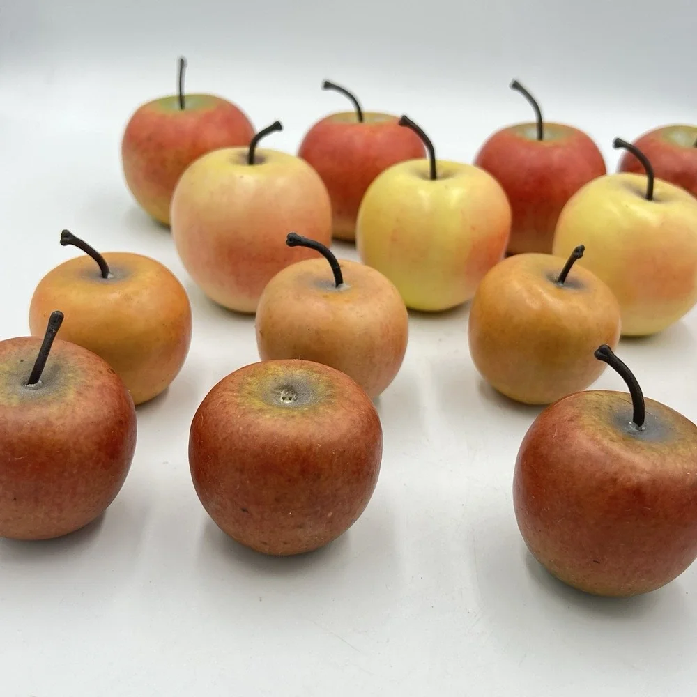 Vintage Brass Footed Bowl w/ Faux Apples – Fall Farmhouse‎ Centerpiece
